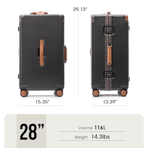 Apelila 28 Inch Checked Luggage, Hardshell Suitcase with Spinner Wheels, Wide Handle & TSA Lock, 116L Large Capacity for Family and International Travel- Cruise & Airline Approved - Thumbnail 5