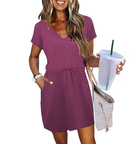 Wedding Guest Boho Maxi Cocktail Prom Dress Summer Homecoming HOCO Formal Midi Casaul Dresses for Women 2026 Tennis Athletic Pink Dress Beach Vacation Clothes Fashion Clothing Business Outfits M - Image 1