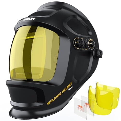 Auto Darkening Welding Helmet Large View 3.94" x 3.66", True Color Welding Hood Optical Clarity, 4 Arc Sensor Solar/Battery Powered, Wide Shade 3.5/5-9/9-13 Welder Mask for TIG MIG ARC Cut Grind - Image 1
