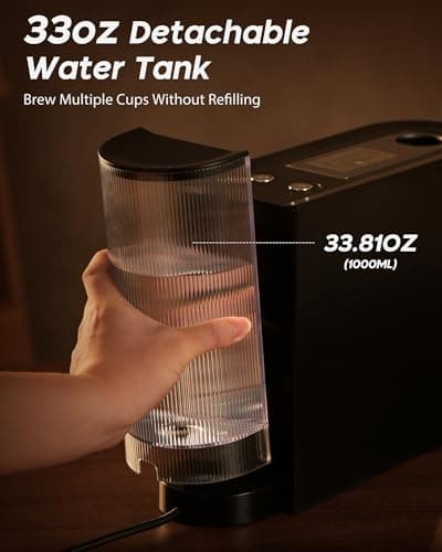 PURHUGO CHEF Espresso Coffee Machine, Compatible with Nespresso Original Pods, One-Touch with Illuminated Brew Zone, 20 Bar Pump, 33.8oz Removable Tank, Compact Design, CM-C07-A - Thumbnail 5