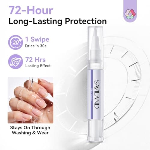 SAVILAND Nail Biting Prevention for Adults Pen - Extra Bitter Nail Biting Treatment Natural Stop Biting Nails Adults Quick Dry No Bite Thumb Sucking Deterrent Nail Polish Repair for Damaged Nail 5ml - Thumbnail 3