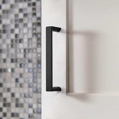 Synkylux 10 Pack Matte Black Cabinet Pulls 5-inch(128mm) Hole Center Kitchen Cabient Hardware Cabinet Handles Drawer Pulls,Cabinet Pulls,Cupboards, Dressers and Square Solid Metal Hardware - Thumbnail 4