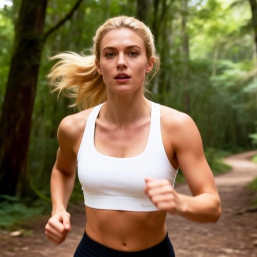 BaseTry High Impact Sports Bra for Women - Padded Seamless Support Bra for Yoga Gym Workout Fitness -High Support Running Bra (US, Alpha, X-Large, Regular, Regular, PureWhite) - Thumbnail 5