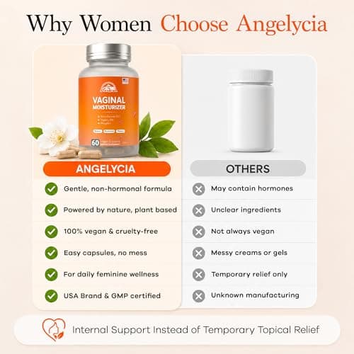 ANGELYCIA Natural Probiotic Vaginal Moisturizer Pills for Women – Slippery Elm Feminine Care Supplement for Vaginal Moisture, Dryness Relief & Healthy pH Balance Support - Thumbnail 4