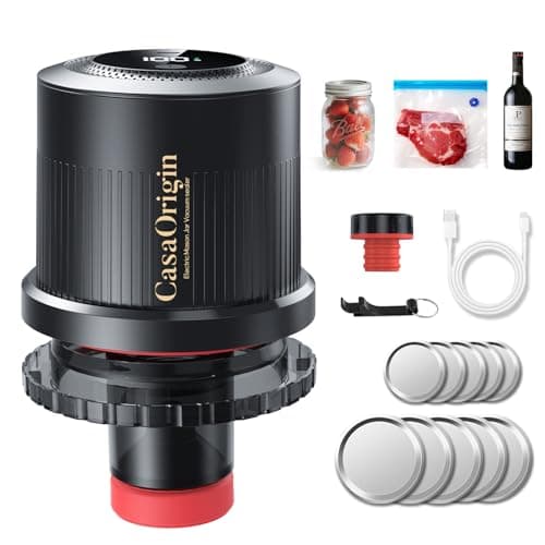 Electric Mason Jar Vacuum Sealer Kit for Wide & Regular Mouth Jars, Automatic Jar Sealer for Canning and Food Storage, Includes Lids - Image 1