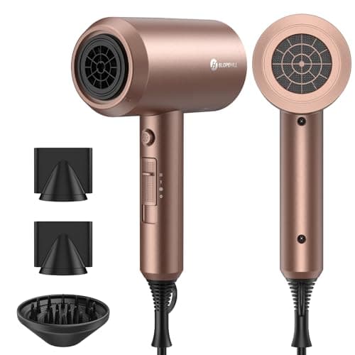 slopehill Professional Ionic Hair Dryer, Powerful 1800W Fast Drying Low Noise Blow Dryer with 2 Concentrator Nozzle 1 Diffuser Attachments for Home Salon Travel (Mocha Mousse) - Image 1