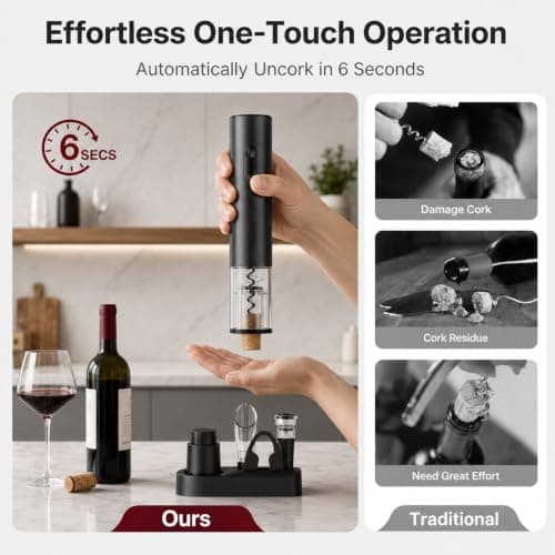 Electric Wine Opener Rechargeable, BABONIR 7-in-1 Wine Gift Set - Thumbnail 2