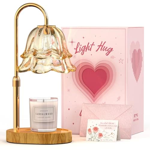 BYART Candle Warmer Lamp with Timer Dimmable, Adjustable Height Wax Melts Warmer for Jar Candles, Birthday Mothers Day Gifts for Women Mom, House Warming Gifts New Home Decor