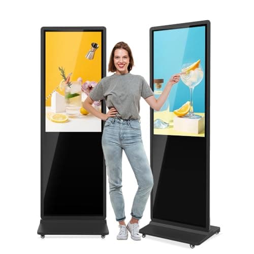 QIXZOCV MWE 43 Inch Indoor Digital Signage Touchscreen Kiosk Floor Standing Advertising Display LCD Totem Interactive Display Poster Android System with Auto Media Player - Image 1