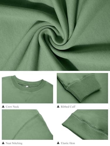 GKBK Womens Casual Long Sleeve Sweatshirt Crew Neck Crewneck T Shirt Tshirt Cute Pullover Tops Relaxed Fit Thin Soft Comfy Fall Winter Loose Fit Sweater 2026 Fashion Clothes Trendy Outfits Green XL - Thumbnail 4