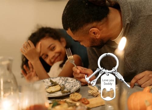 Ediseng Funny Dad Father Day Gifts from Daughter,Cool Keychain for Men,Cool Dad Keychain with Bottle Opener,Wrench,Screwdriver and Hammer - Thumbnail 4