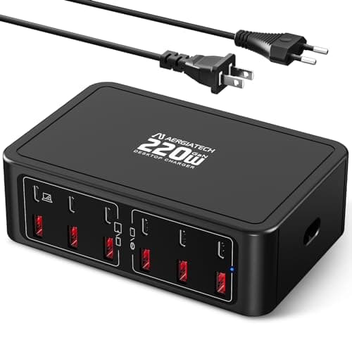 220W GaN Charger Hub, 12 Port USB C Charging Station with PD 65W