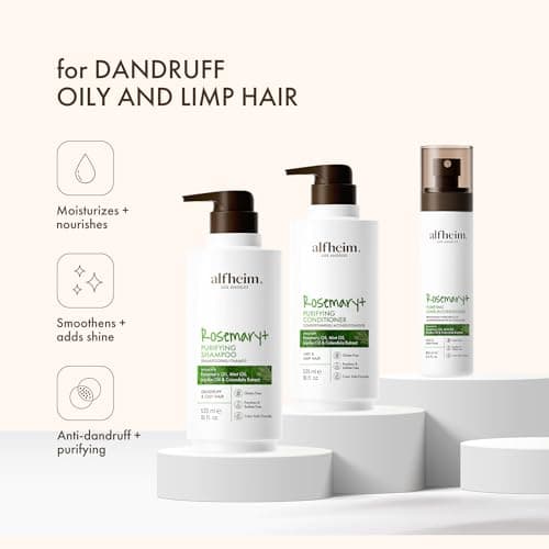 ALFHEIM Rosemary Shampoo Conditioner Leave-in Conditioner 3-piece set Deep Cleansing Scalp Care Strengthens Roots & Prevents Flatness Sulfate & Paraben-Free for Oily Scalp & Sensitive Skin - Thumbnail 6