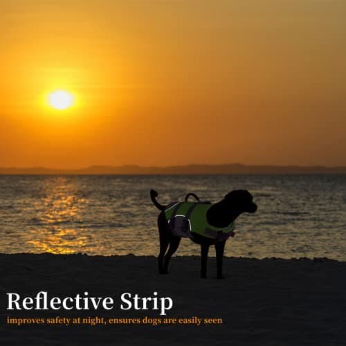 Mklhgty Dog Life Jacket, Reflective Adjustable Dog Life Vest with Rescue Handle for Swimming and Boating, Ripstop Pet Safety Life Preserver for Small, Medium and Large Dogs - Thumbnail 4