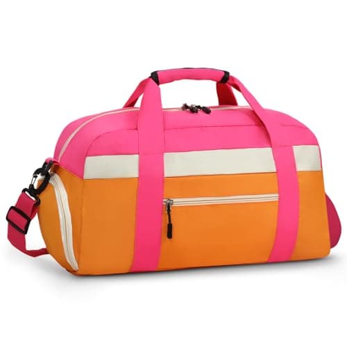 WOOMADA Travel Duffle Bag, Weekend Bag with Wet Pocket & Trolley Sleeve, Overnight Bag With Shoe Compartment, Fit for Sports Practice, Travel and Gifts(orange) - Image 1