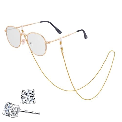 Stylish Eyeglass Necklace Holder for Women - 925 Sterling Silver Earrings, Eyeglass Gold Chain, Glasses Strap, Eyewear Lanyard for Women - Image 1