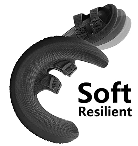 Weweya Men's Pillow Slippers Sandal Thick Sole Cushioned Wide Fit Recovery Sandals Black Men Size 12 12.5 13 - Thumbnail 4