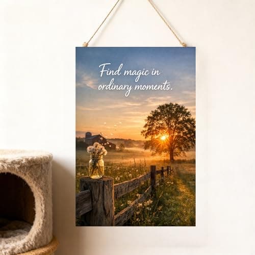 Find Magic in Ordinary Moments Metal Tin Sign Inspirational Nature Quote Wall Decor 8x12 Inch Iron Art Plaque Sunset Field Farmhouse Rustic Motivational - Thumbnail 2