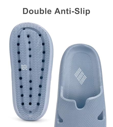 Pillow Slippers for Women House Shower Foam Cushion Slides, Women's Comfy Cloud Recovery Slide, H Sandals for Womens with Non-Slip Lightweight Soft - Thumbnail 5