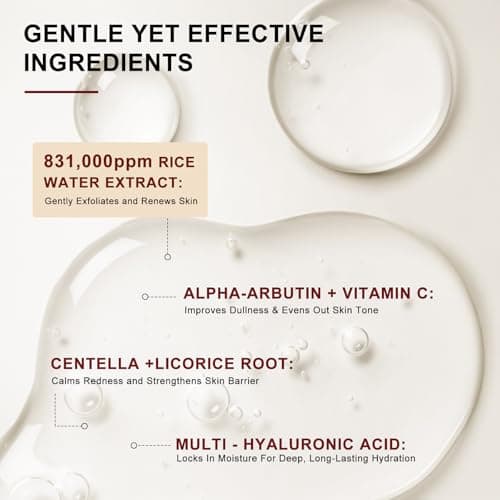 White Rice Peeling Ampoule Exfoliating Serum 80ml, Peel Shot Glow Exfoliating Face Serum, Soft Exfoliating Body Scrub Dead Skin Cells, Whitehead Blackheads Remover for All Skin Types korean skin care - Thumbnail 5