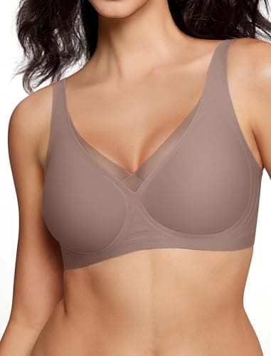 ProKloud Wireless Bra for Women No Underwire Deep V Mesh Bras Seamless Comfortable Push Up Bralettes with Support and Lift - Image 1