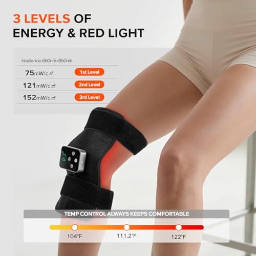 Cordless Red Light Therapy Belt, 3000mAh Battery Rechargeable Magnetic LED Screen Controller, Portable & Cordless, 12.4" * 5.7" Cordless Infrared Red Light Therapy for Body Back Knee Leg - Thumbnail 6