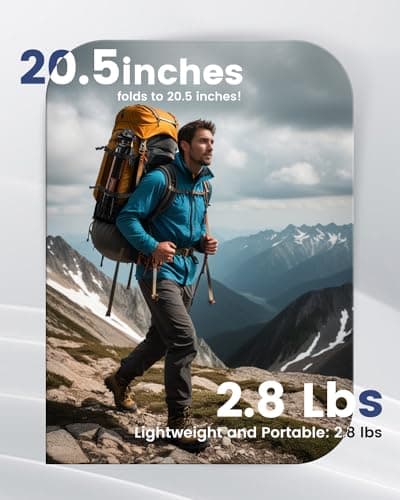 CAMBOFOTO 74"-Camera-Tripod, Professional Aluminum Heavy Duty Tripod Stand for Mirrorless Camera/DSLR/Cell Phone/Camcorder, with Holder and Travel Bag (Orange) - Thumbnail 4