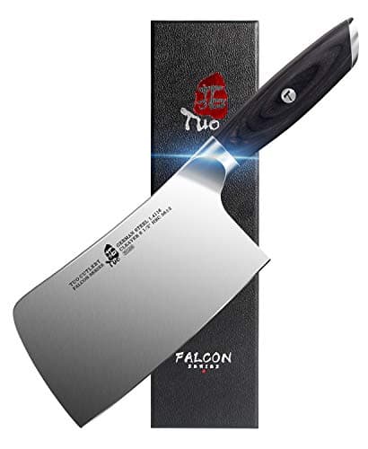 TUO Cleaver Knife, 6.5 inch Butcher Knife for Chopping Meat & Vegetable, High Carbon Steel Chinese Cleaver with Ergonomic Handle - FALCON SERIES - Image 1