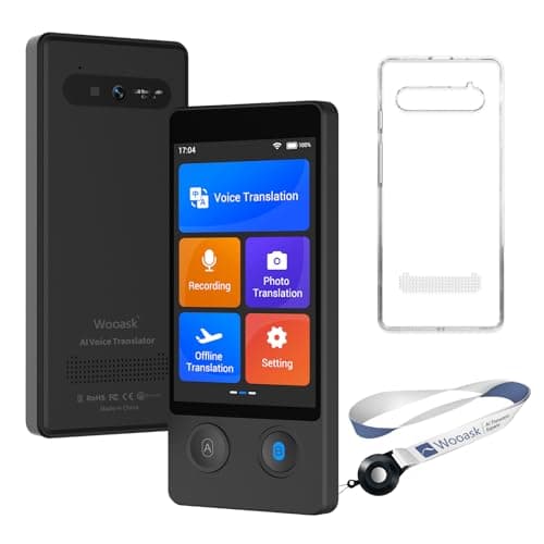 W12 Language Translator Device, 2026 Upgraded AI Translator No WiFi Needed, Support ChatGPT, 140+ Languages Instant Two-Way Translator, Offline/Photo Translation Business Travel (2026 Version)