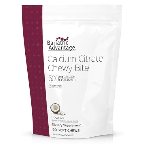 Bariatric Advantage Calcium Citrate Chewy Bites 500 mg - Highly Absorbable & Digestible - Vitamin D3 - Easily Chewable Calcium Supplement - Coconut Flavor - 90 Count - Image 1