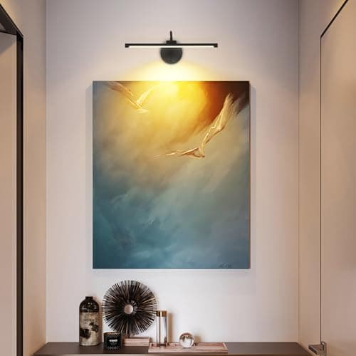 Wireless Picture Light, Magnetic Rechargeable LED Painting Light with Remote, Battery Operated Wall Art Light, 3 Color Temperatures, Dimmable Flexible Gooseneck Gallery Light for Frames, Black - Thumbnail 3