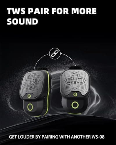 GOTOOLZ Wearable Bluetooth Speaker, Bluetooth 5.4 Clip On Wireless Speaker with Mic, TWS Function, 12Hrs Playtime, IPX7 Waterproof, Mini Portable Speakers for Outdoor Working, Biking, Running - Thumbnail 3
