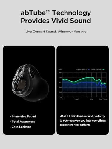 HAKII Open Ear Wireless Earbuds, Bluetooth 5.4 Ergonomic Clip on Bluetooth Earbuds with Stereo Sound/ENC, Touch Control Open Ear Headphones, IPX5 Waterproof Running Headphones for Sports, Fitness - Thumbnail 5