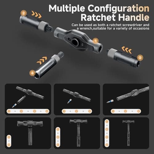 42 in 1 Magnetic Screwdriver Set, DIY Ratchet Screwdriver Set, Multi Bit Screw Drive with Storage Case, Portable Compact Repair Tool Kit for Gifts, Furniture, Computer, Bicycle - Thumbnail 4