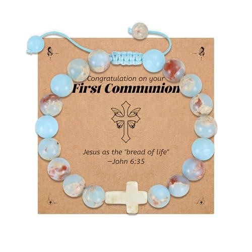 BAYLAY First Communion Gifts for Girls - First Communion Bracelets Cross Bracelet for Girls First Holy Communion Gifts Catholic, Party Favors - Image 1