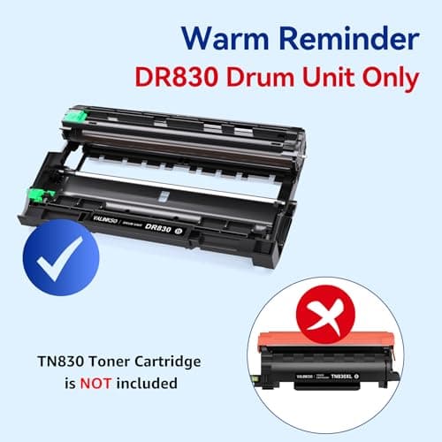 Valinkso DR830 Drum Unit 2 Pack Compatible for Brother DR830 Drum DR 830 TN-830 TN830 Drum Unit use with HL-L2460DW DCP-L2640DW HL-L2480DW HL-L2400D HL-L2405W MFC-L2820DW MFC-L2807DW(Not Toner) - Thumbnail 2