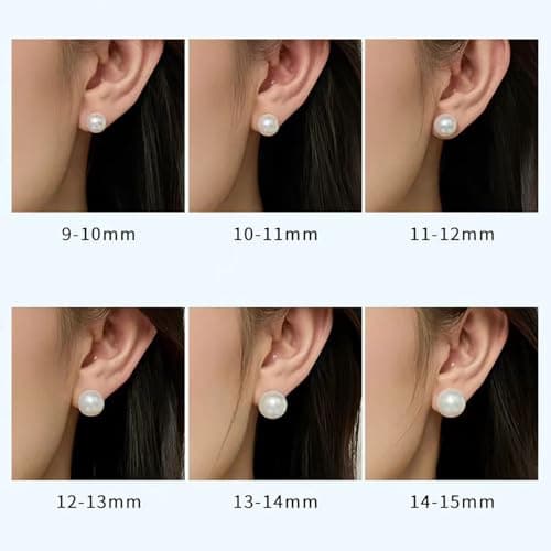 Shrandi Round White Freshwater Cultured Pearl 18K Gold Plated Stud Earrings - Thumbnail 5