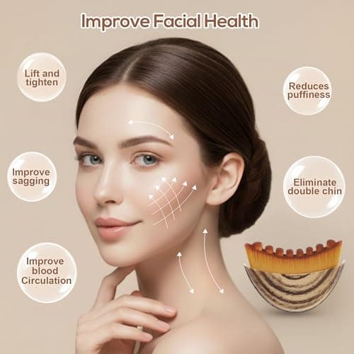 Lymphatic Contour Face Brush for Sculpting & Drainage – Reduces Puffiness, Double Chin, and Enhances Skin Glow & Absorption with Ergonomic Design for Jawline Lift & Face Massage - Thumbnail 2