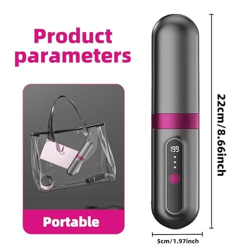 Cordless Hair Straightener Brush - Portable, Fast-Heating Styling Tool with Protective Dust Cover - 3 Temperature Settings, 300 Million Negative Ions for Frizz-Free Styling On-The-Go & Travel Use - Thumbnail 2