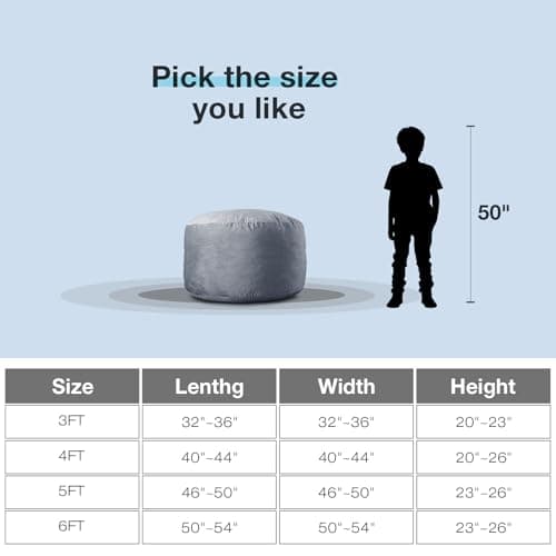 EDUJIN Large Bean Bag Chair, Memory Foam Bean Bag Chairs for Adults with Filler Included, Ultra Soft Dutch Velvet Fabric, Bean Bag for Living Room - 3 Foot, Camel - Thumbnail 3