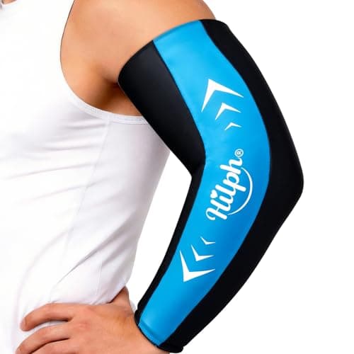 Hilph Extended-Length Full Arm Ice Pack Sleeve for Pitchers, Elbow Ice Pack Wrap for Tendonitis and Tennis Elbow, Flexible Gel Wrap for Elbow & Forearm Pain Relief, Compression Ice Sleeve for Arm, M
