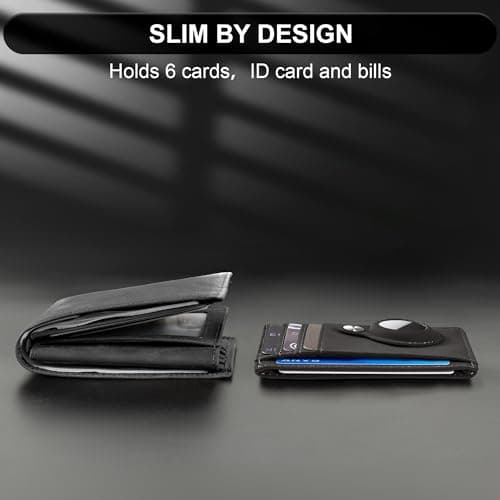 Hawanik Slim Minimalist Front Pocket Air Tag Wallet, RFID Blocking Card Holder Wallet with Airtag Holder - Thumbnail 5