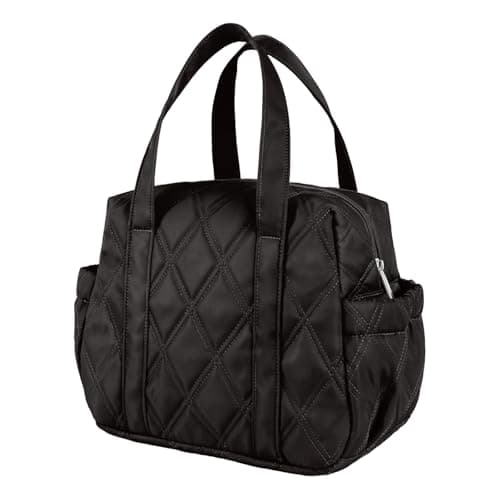 Easozoom Quilted Puffer Lunch Bag for Women, Leakproof Lunch Box for Adult Girls, Large Capacity Reusable Lunch Box for Work School Picnic Travel (Black) - Image 1