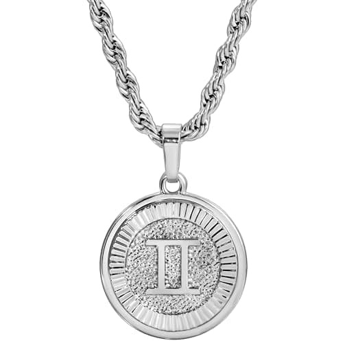 Silver Zodiac Necklace & Pendant - Silver Necklace for Women & Men, Tarnish & Water Resistant, Birthday Gifts for Women & Men (Gemini) - Image 1