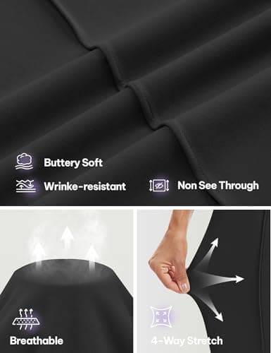 AVAMO Wide Leg Dress Pants for Women Pull On Stretchy Work Pants with Pockets High Elastic Waist Office Business Black - Thumbnail 5