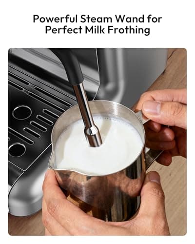 EUHOMY Espresso Machine with Grinder, 20 Bar Professional Espresso Coffee Maker for Home, with Milk Frother for Latte, Cappuccino & Barista-Style Drinks - Thumbnail 4