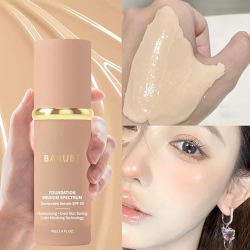 BARUBT 4 in 1 Color Changing Foundation - Medium Spectrum, Evening Skin Tone, Long-Lasting & Waterproof Hydrating Concealer with Medium to Full Coverage, Lightweight Flawless Finish Makeup 40ML*2 2PCS - Thumbnail 6