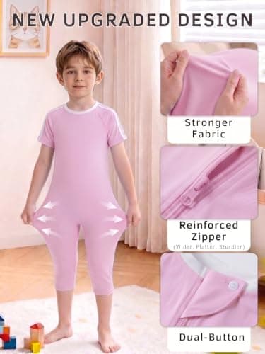 Recorah Adaptive Anti-Strip Jumpsuit for Autism Kids Enhanced Tear-Resistant Fabric Reinforced Stitching Secure Back Zipper - Thumbnail 2