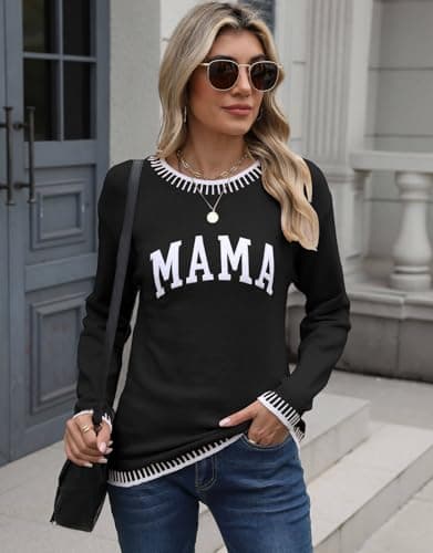 Alsol Lamesa Women's Merry Christmas Sweater Long Sleeve Crewneck Lightweight Pullover Knit Sweaters - Thumbnail 2