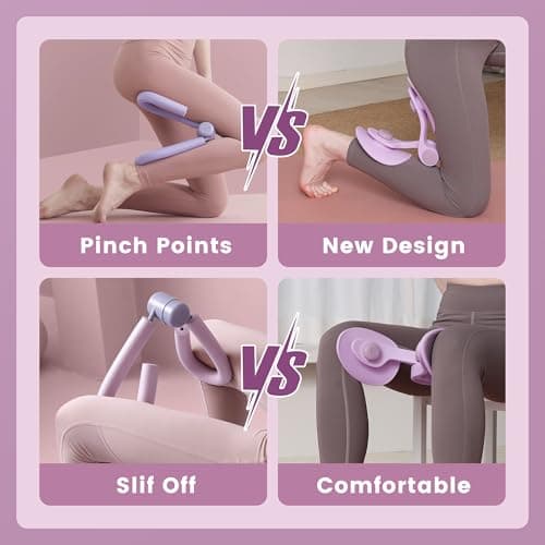 35LB Fixed-Resistance Inner Thigh Exerciser, Balanced Center-of-Gravity Hip & Leg Trainer for Women & Men, Easy-to-Use Lower Body & Pelvic Floor Workout Equipment for Home Gym (Purple) - Thumbnail 5